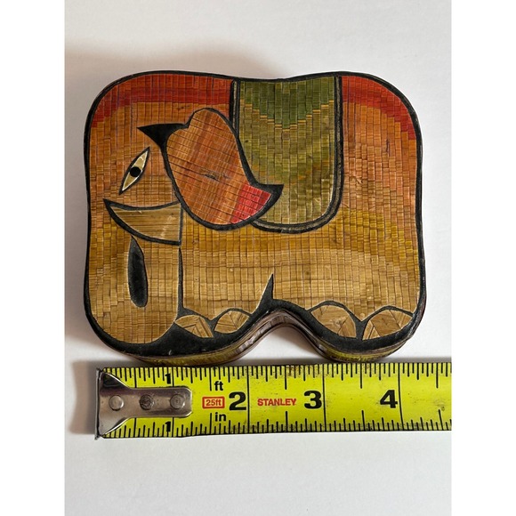 Unique Vintage Elephant Trinket Box - Fabric Inside No Markings - Picture 9 of 11